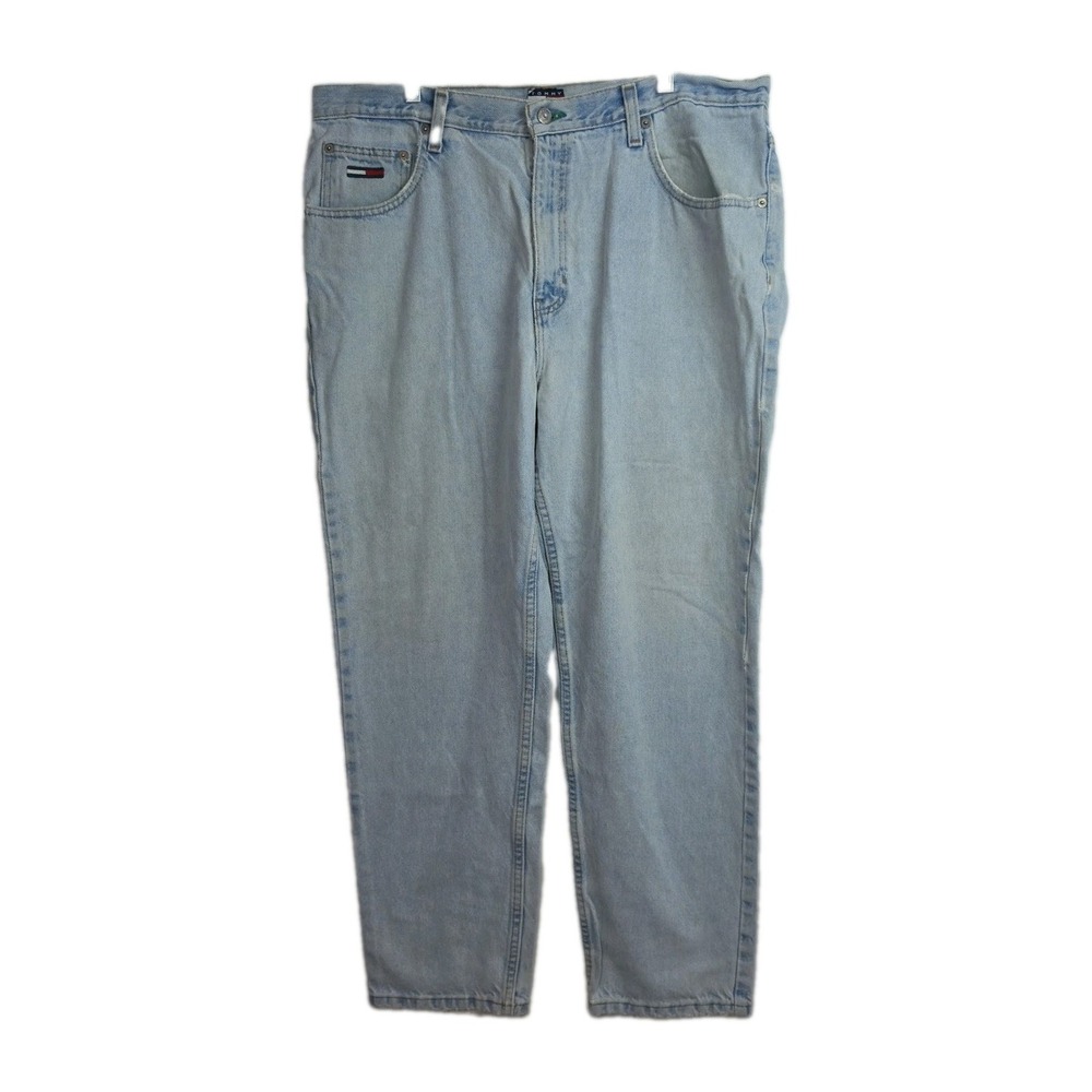 Vintage Tommy Jeans Tommy Hilfiger Men's 38x30 Light Wash Blue Y2K Straight Leg